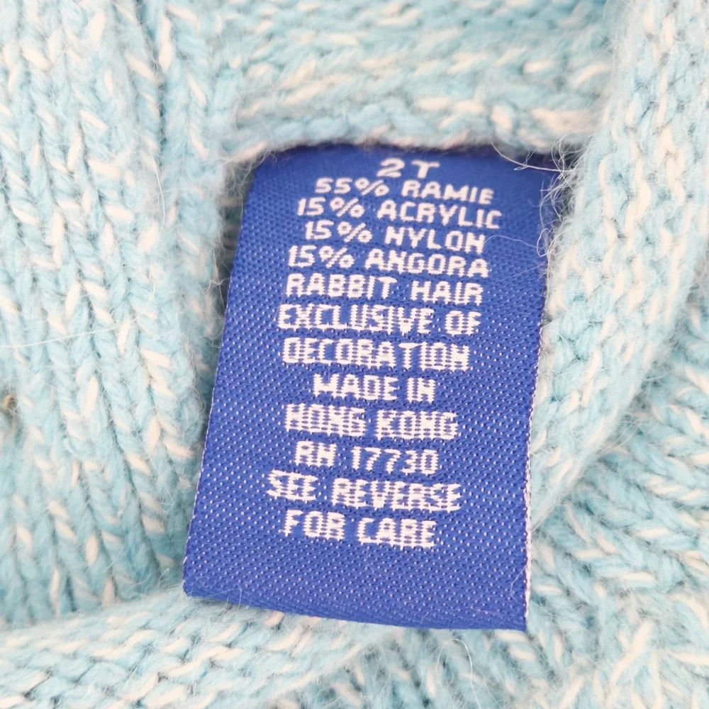Genuine Kids OshKosh Blue Reindeer Rabbit Hair Blend Knit Sweater Toddler 2T Y2K
